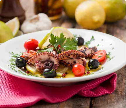 Plato de pulpo presentado